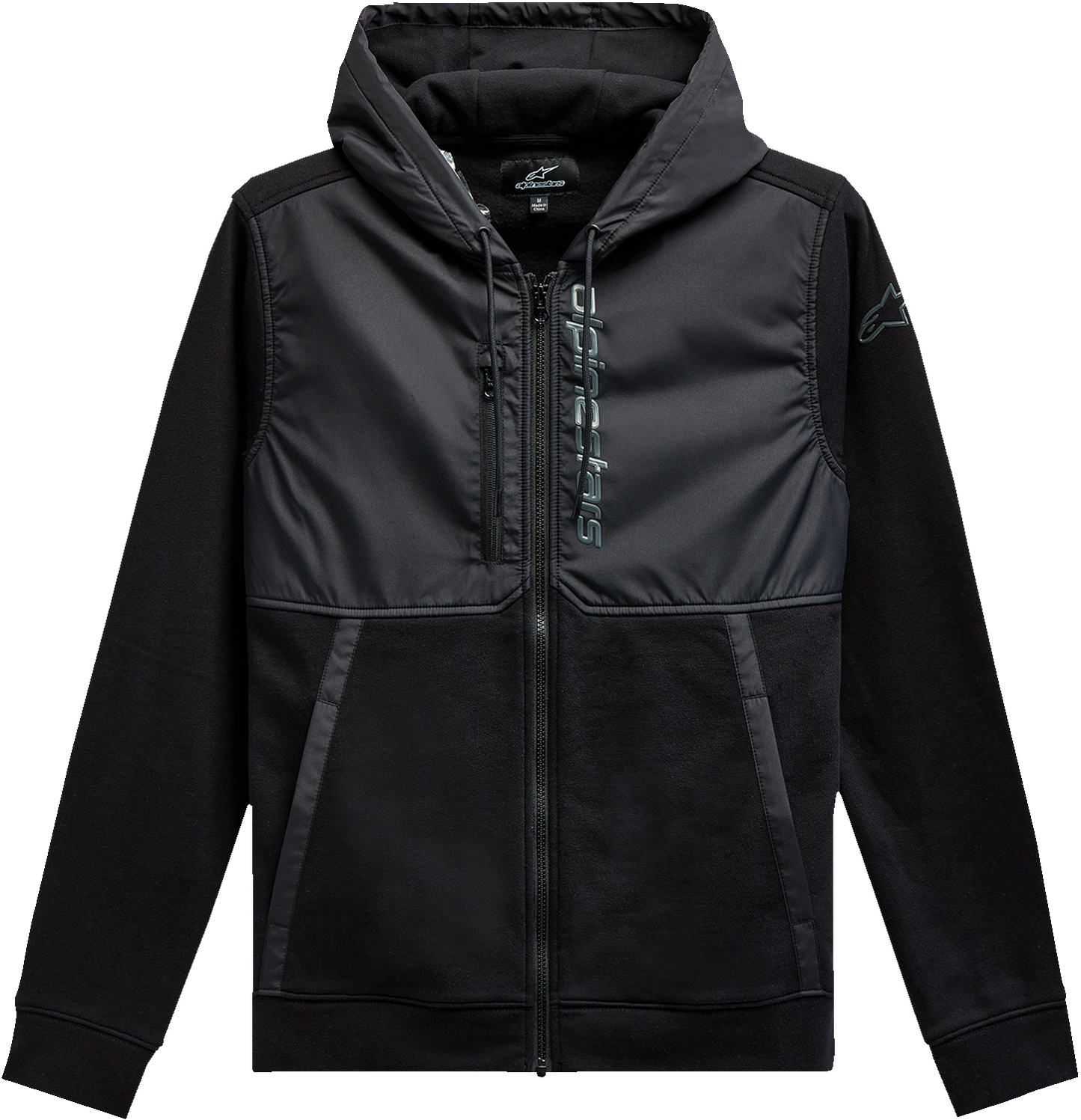 ALPINESTARS Aligned Zip Hoodie - Black/Black - 2XL 12135100010102X