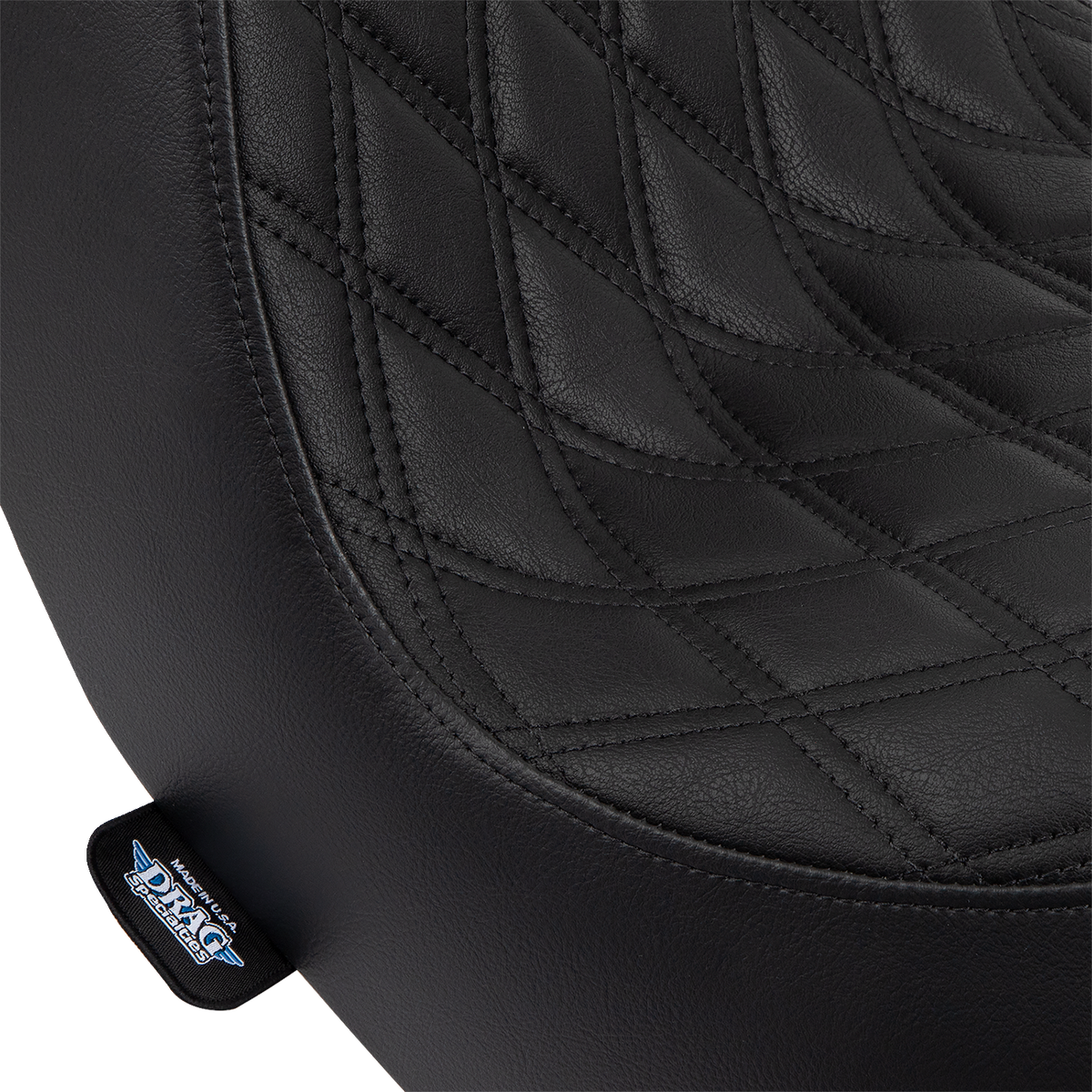 DRAG SPECIALTIES SEATS Predator III 2-Up Seat - Vinyl - Double Diamond - Black Stitching - FL/FX '18-'24 0802-1491