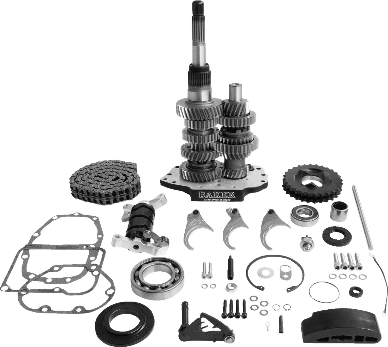BAKER DRIVETRAIN DD6-411L-03 6-Speed Direct Drive Gear Set for Harley Softail and Dyna Models