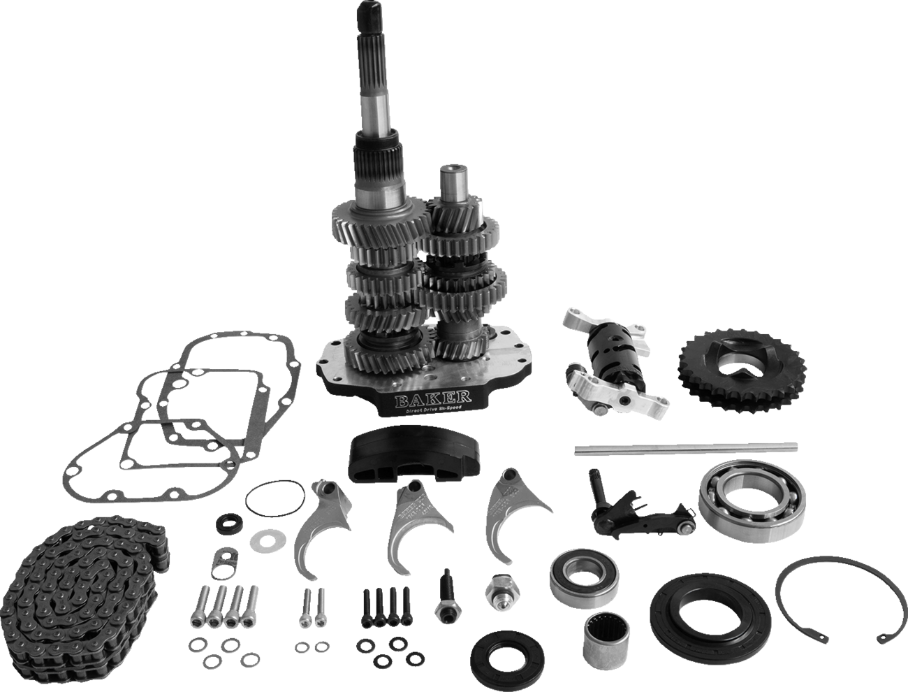 BAKER DRIVETRAIN Direct Drive Gear Set - 6-Speed for Harley-Davidson Touring Models (2001-2006) - Part Number DD6-411P-03