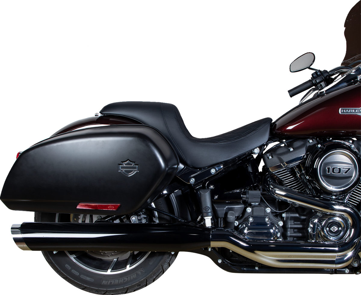 DRAG SPECIALTIES SEATS Predator Seat - Double Diamond w/ Black Sitching - Vinyl - FLSB/FXLR '18-'23 0802-1517