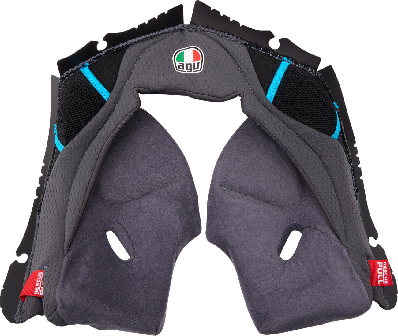 AGV Pista GP RR Cheek Pads - Gray/Cyan - 2XL 201850005623G2X