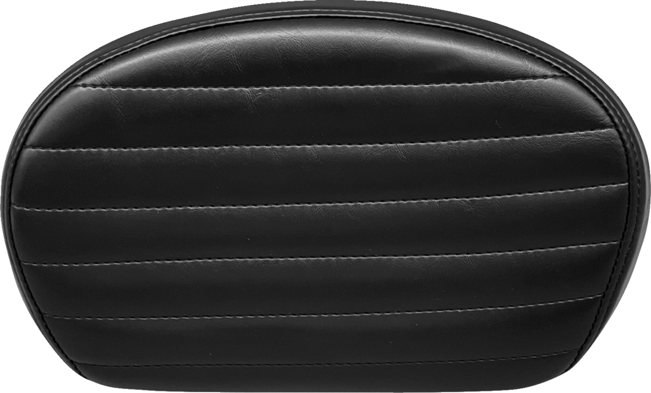 LE PERA Sissy Bar Pad - Medium - Pleated - Shiny Black L-SBP02PT-SH