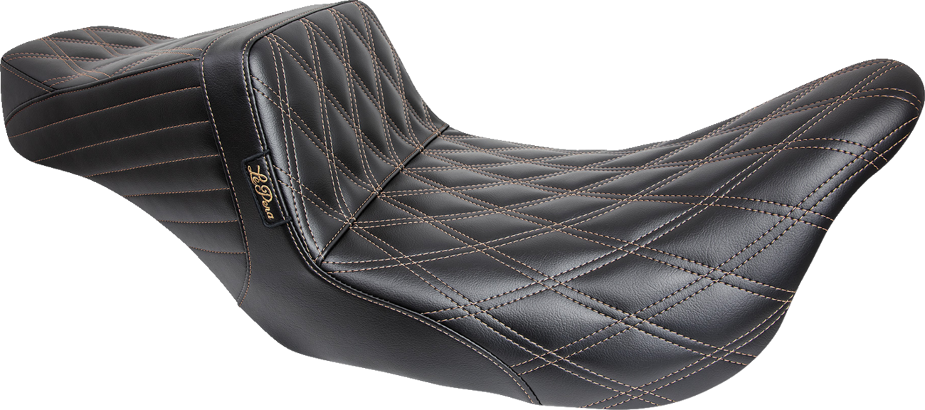 LE PERA Tailwhip Seat - Double Diamond w/ Chestnut Thread - Black - FL '08-'24 LK-587DD-CHET
