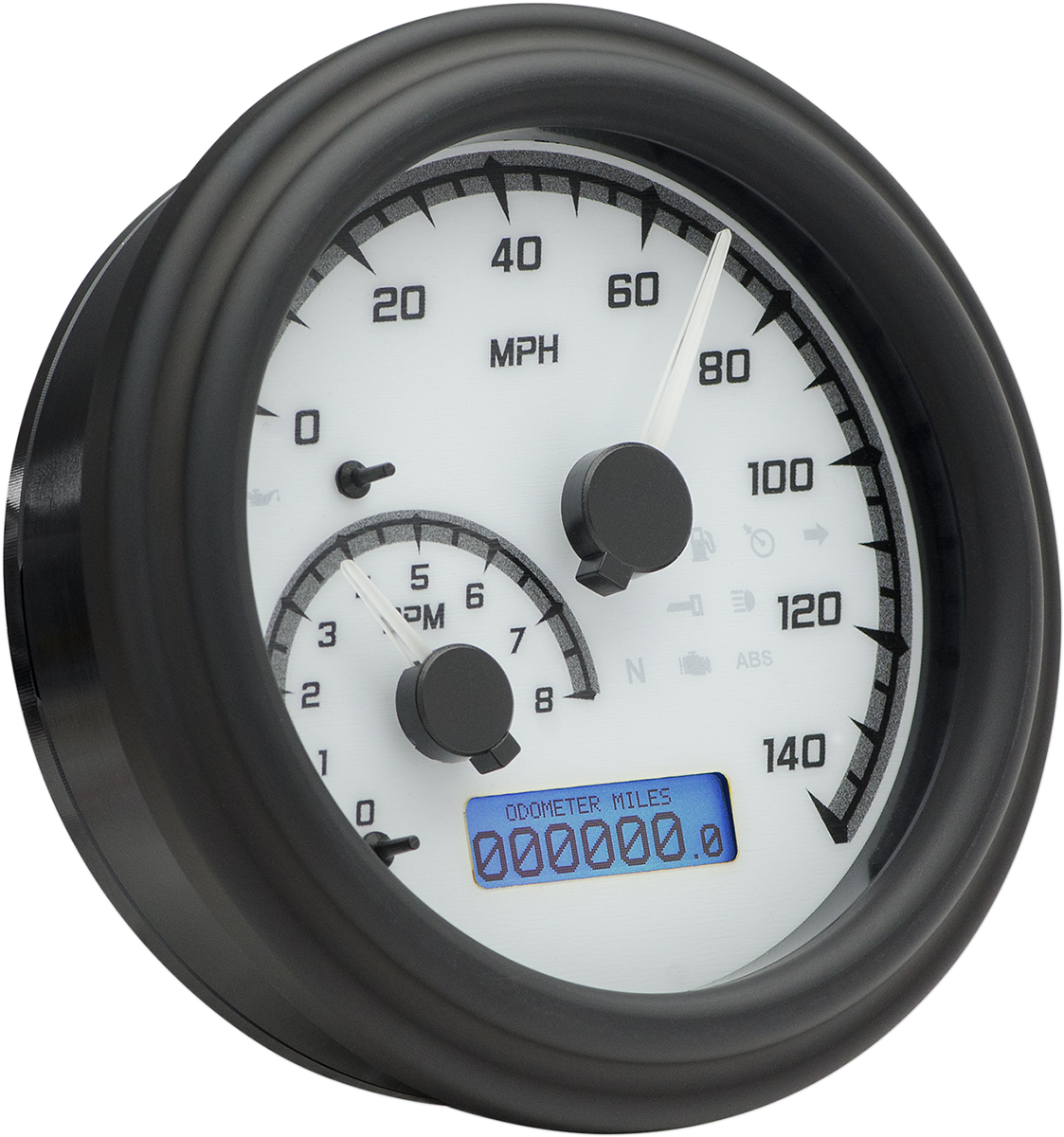 DAKOTA DIGITAL MVX Series Fatbob Analog/Digital Gauge System - White/Gray/Black MVX-2004-WG-K