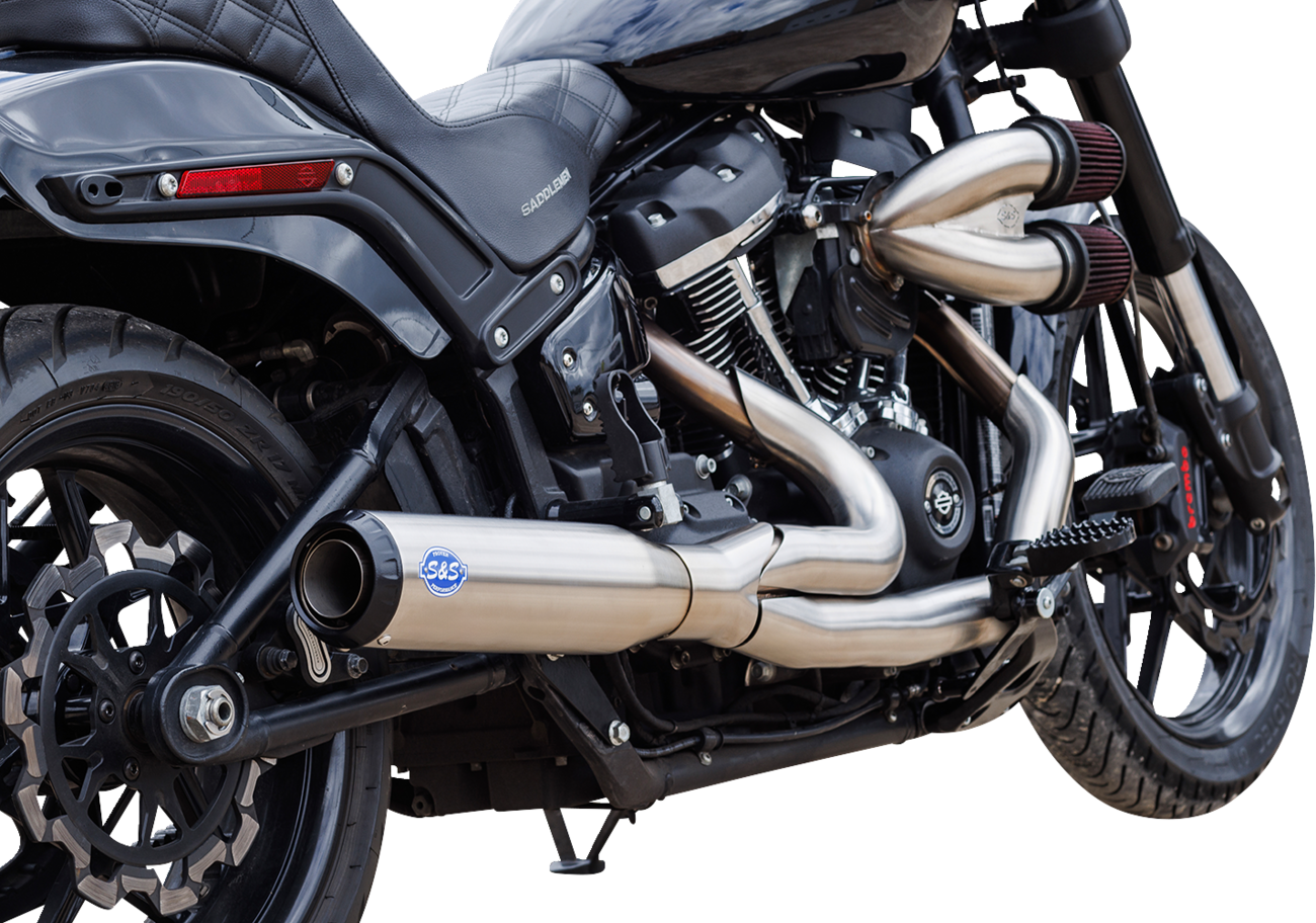 S&S CYCLE 2-into-1 Qualifier Exhaust System - 50-State - Silver - Softail 550-1103