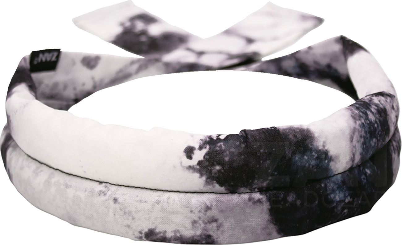 ZAN HEADGEAR Cotton Cooldanna® Tie Dye Black/White DC153 – Reusable Cooling Head and Neck Wrap