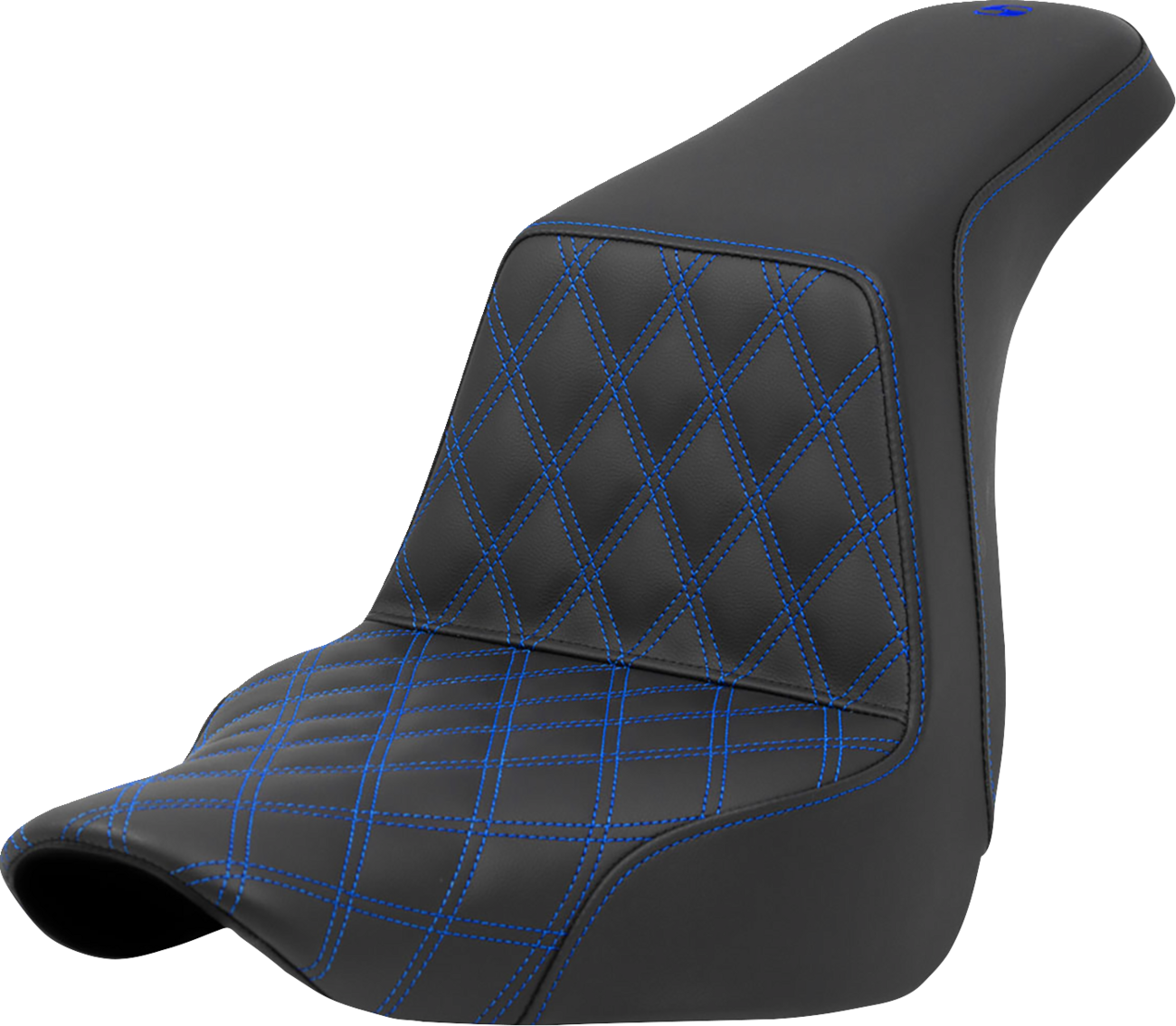 SADDLEMEN Step-Up Seat - Front Lattice Stitch - Blue Stitch - FXLR/FLSB '18-'24 818-29-17201
