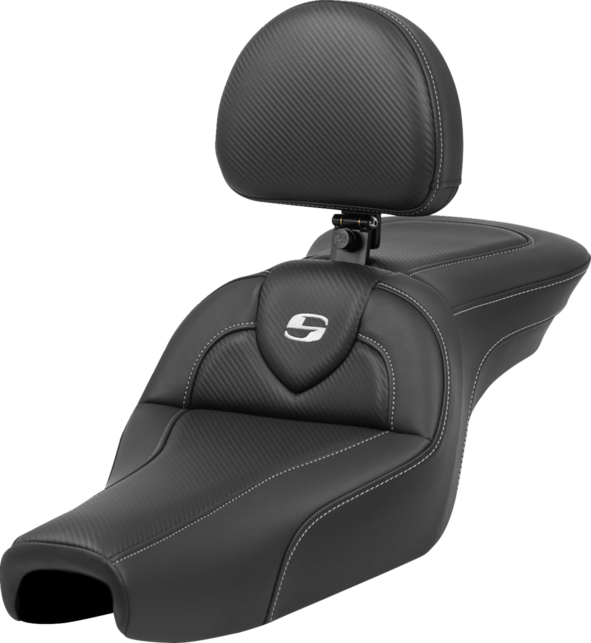 SADDLEMEN Roadsofa™ Seat - with Backrest - Carbon Fiber - XL '04-'22 807-11-185BR