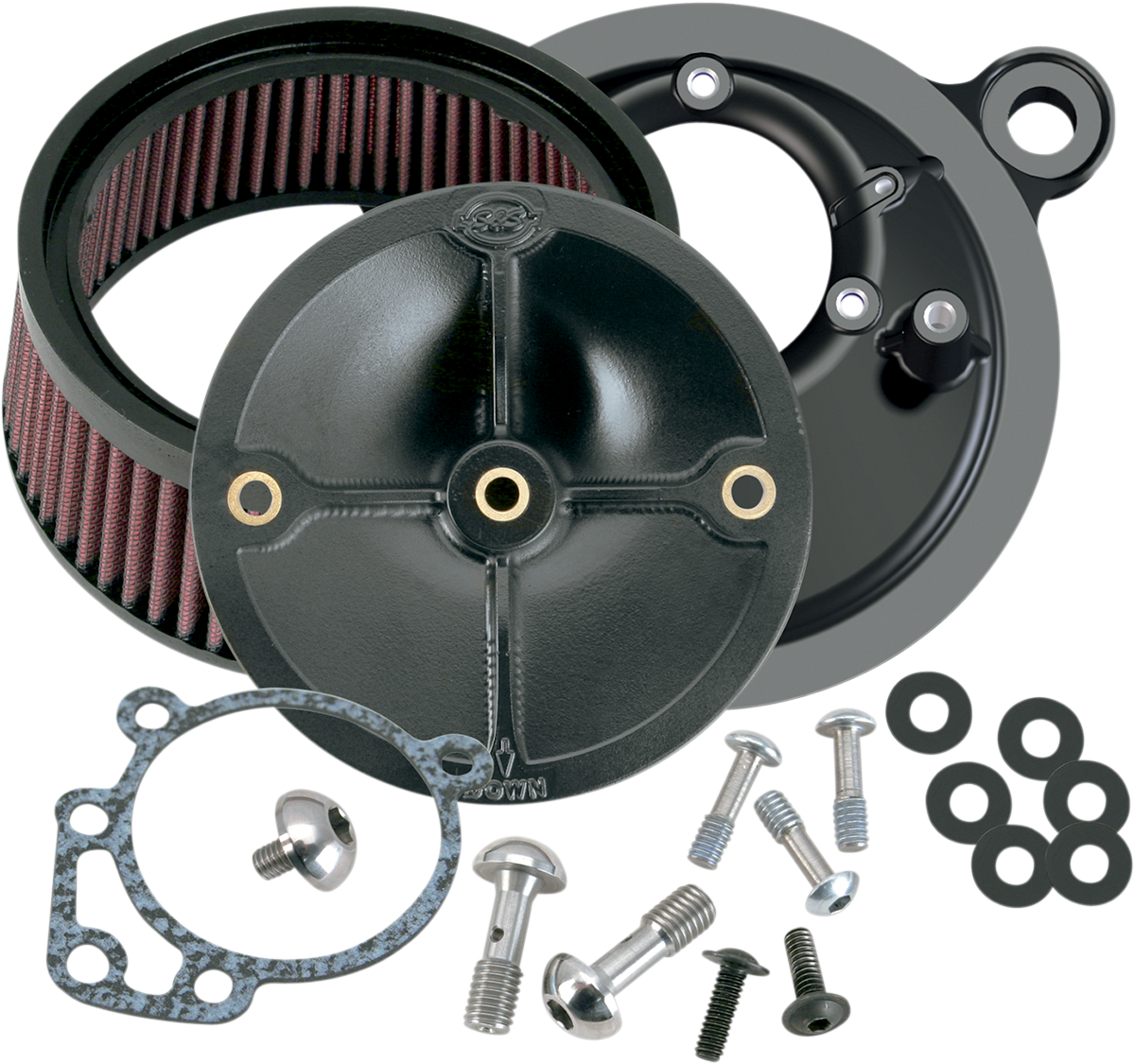 S&S CYCLE Super Stock™ Stealth Air Cleaner Kit - Black 170-0057