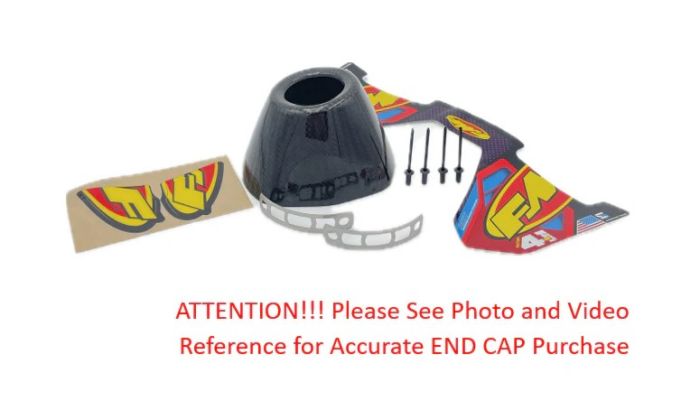 FMF RCT EXTERNAL CARBON REPLACEMENT END CAP KIT - UPDATE