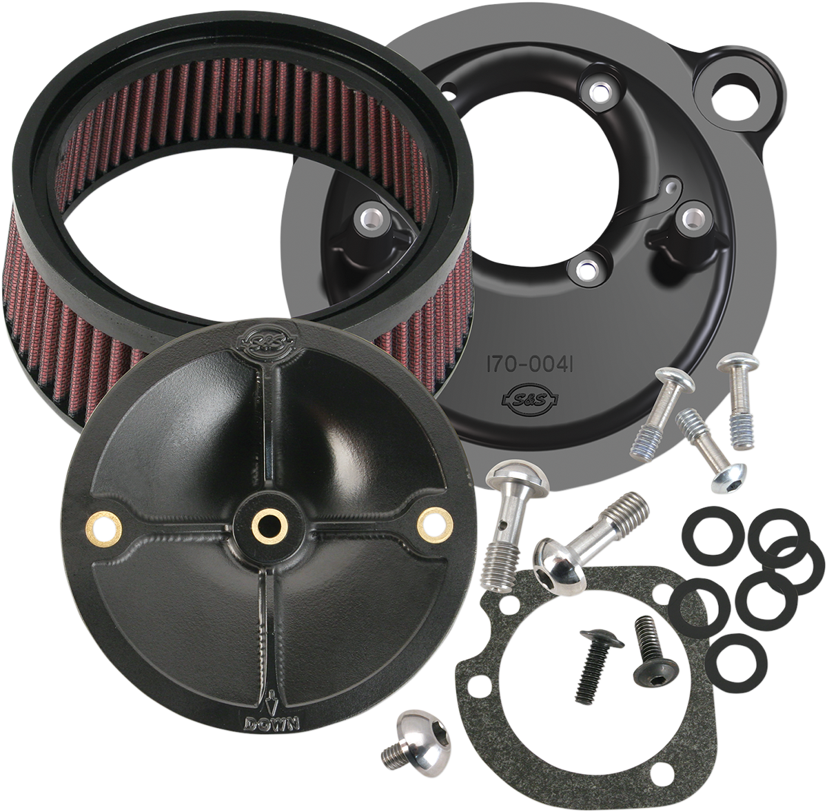 S&S CYCLE Super Stock™ Stealth Air Cleaner Kit - Black 170-0093