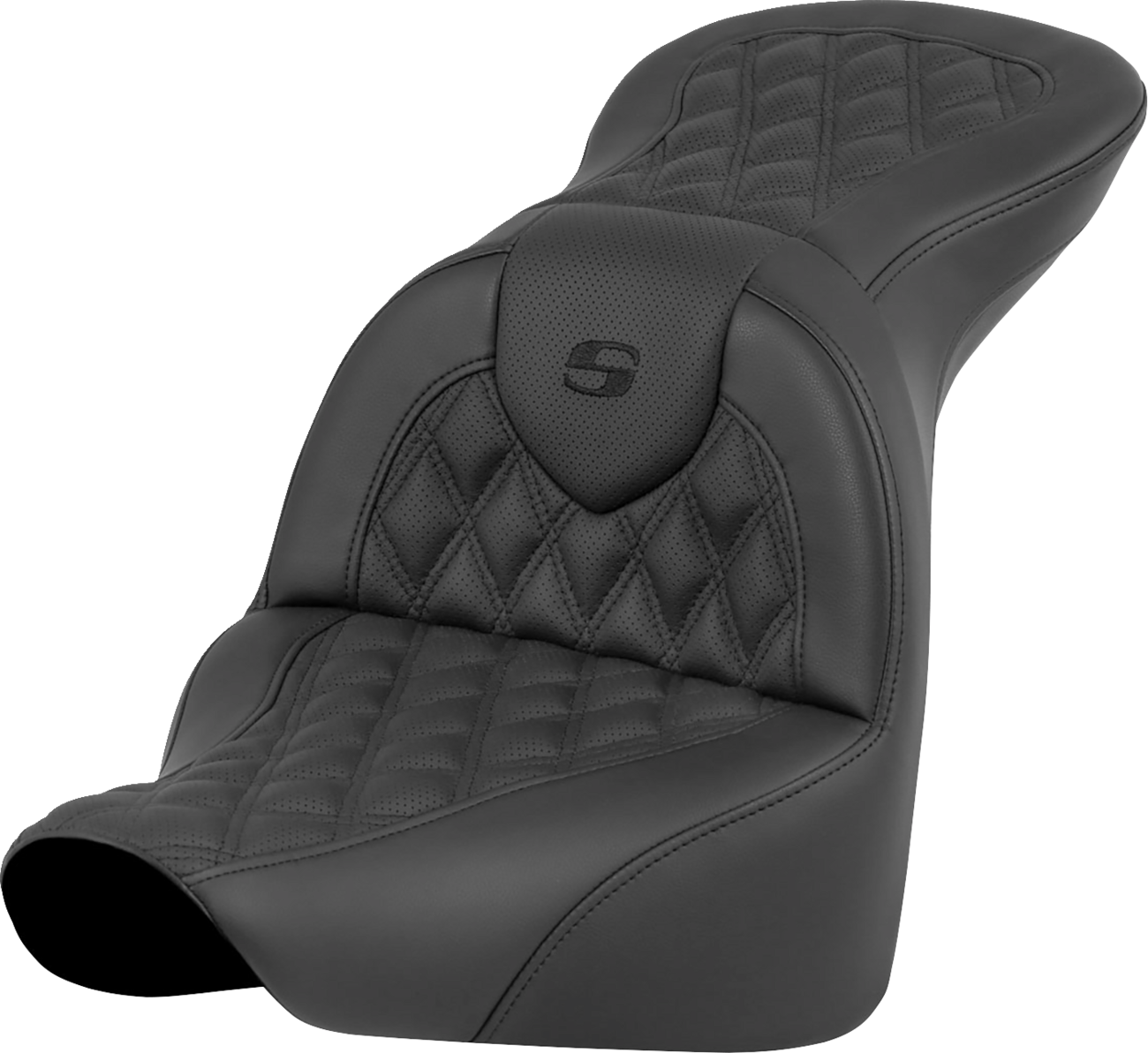 SADDLEMEN RoadSofa™ Seat - Lattice Stitch - without Driver Backrest - FLFB/FXBR '18-'24 818-27-182