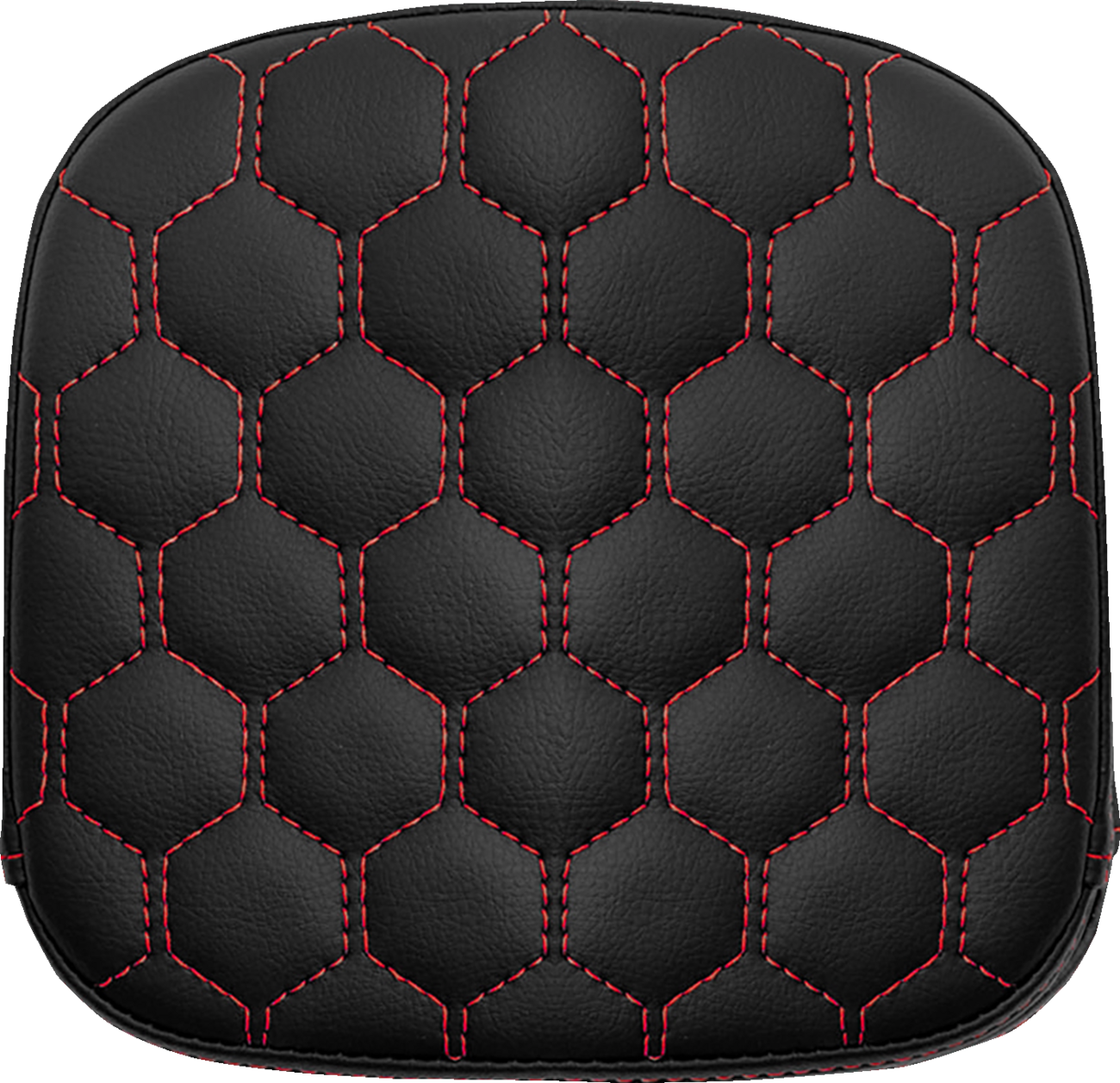 SADDLEMEN Sissy Bar Pad - Honeycomb - Red Stitching 040719004