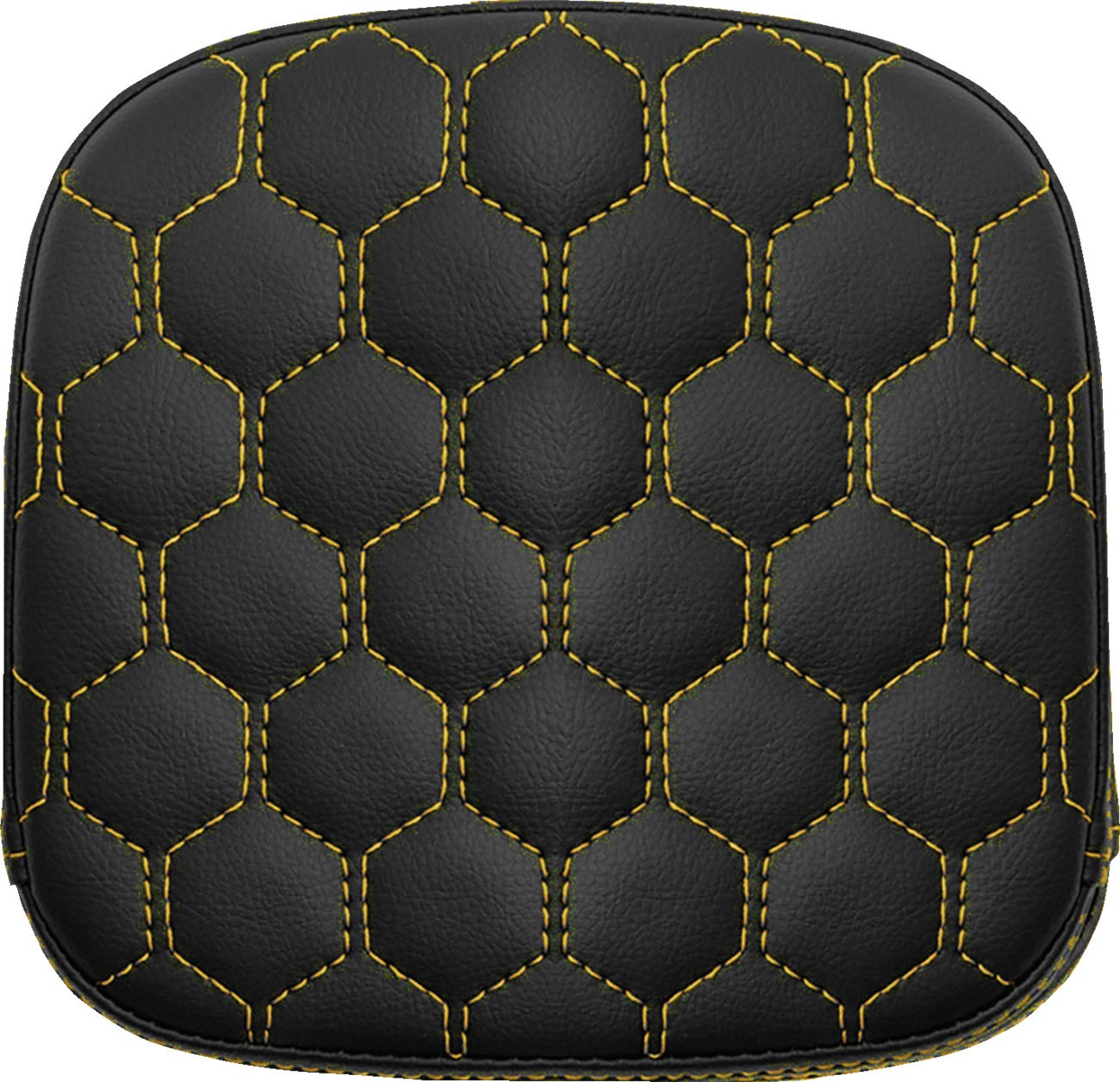 SADDLEMEN Sissy Bar Pad - Honeycomb - Gold Stitching 040719007