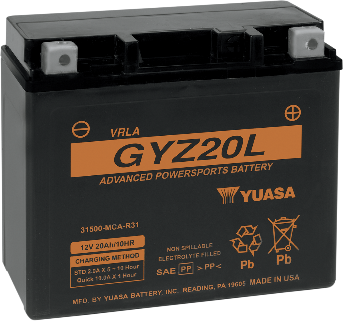 YUASA GYZ20L YUAM720GZ AGM Battery – Heavy-Duty Motorcycle Power with Factory Activation