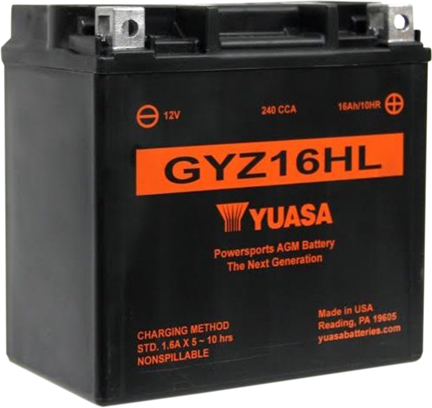 YUASA GYZ16HL AGM Battery - YUAM716GHL for Motorcycles with Superior Performance