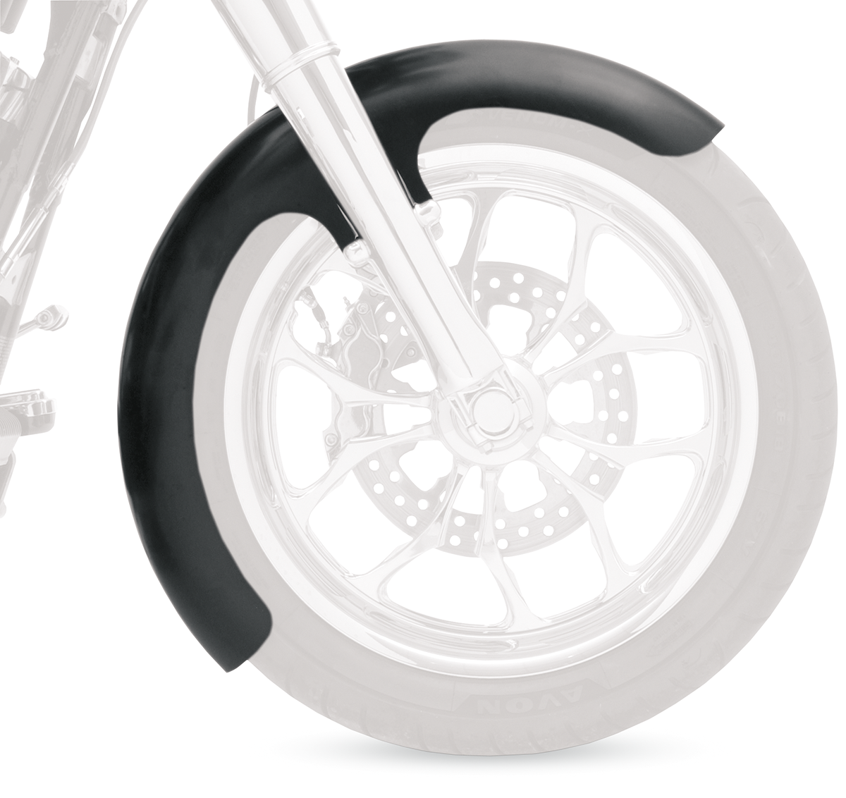 KLOCK WERKS Wrapper Front Fender - Black - 21" - HD Touring/Trike KWF-01-0105