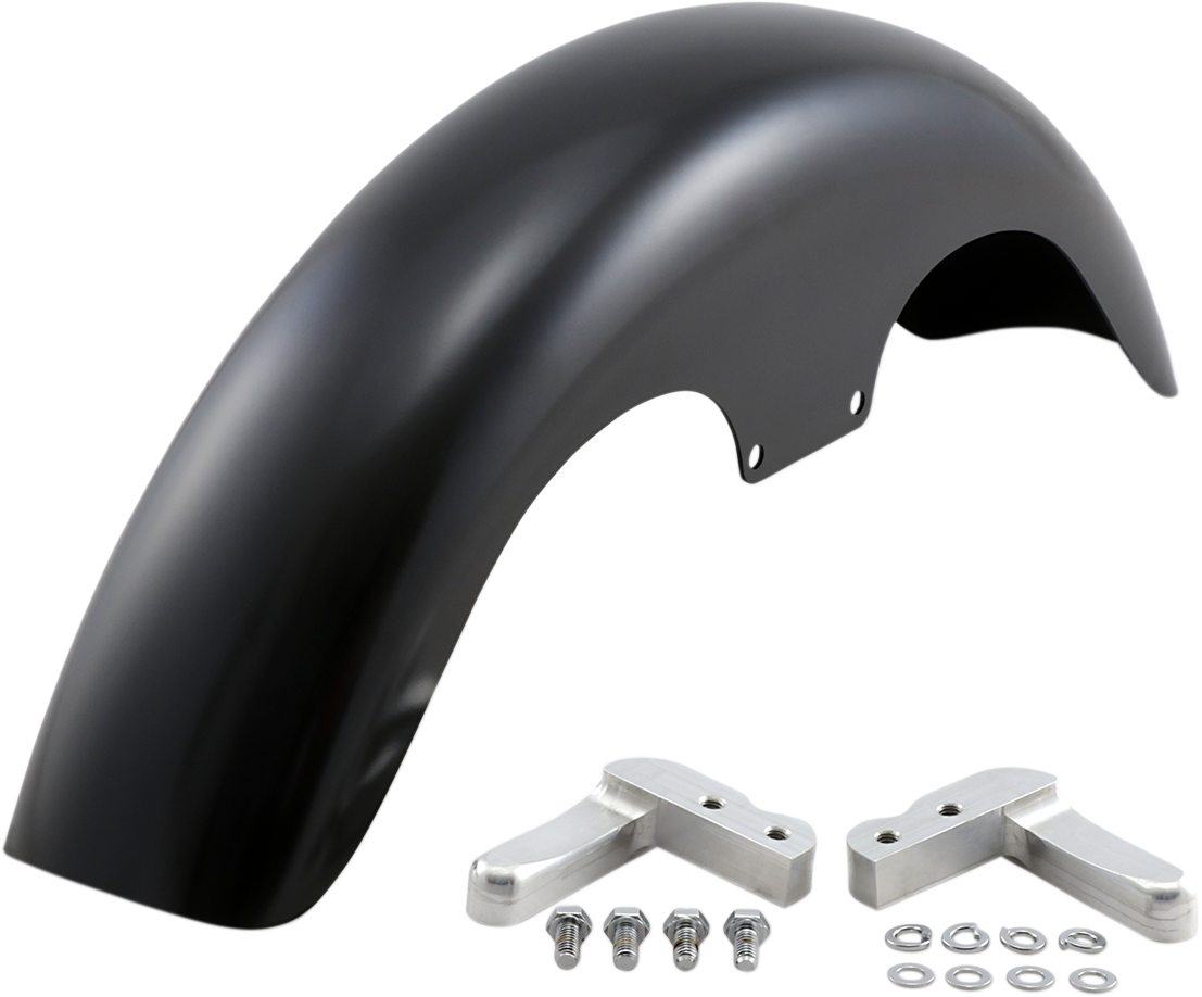 KLOCK WERKS Klub Front Fender - Black - 19" - HD Dyna/Softail KWF-03-0011