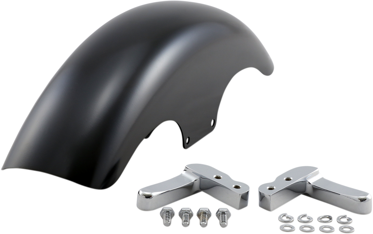 KLOCK WERKS Top-Hat Front Fender - Black - 19" - HD Dyna/Softail KWF-03-0019