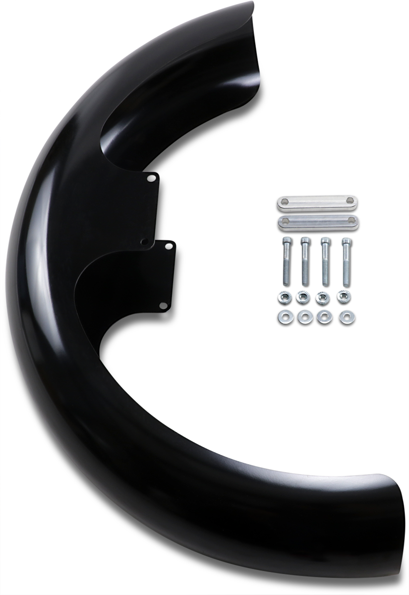 KLOCK WERKS Wrapper Front Fender - Black - 21" Wheel - HD Touring/Softail KWF-02-0518