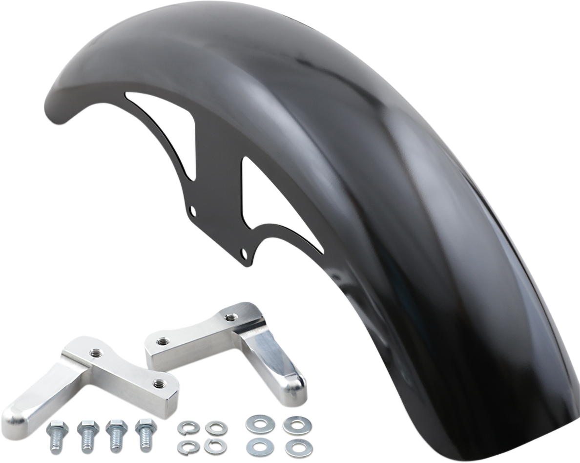 KLOCK WERKS P-Tom Front Fender - Black - 19" - HD Softail KWF-02-0493