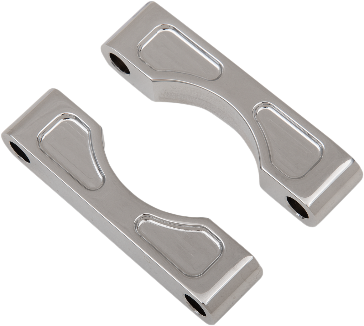 KLOCK WERKS Hugger Front Fender Mounting Blocks - 7/8" Wide - For 16"/17"/18"/19" Wheels - Chrome KWFS-01-0103-C