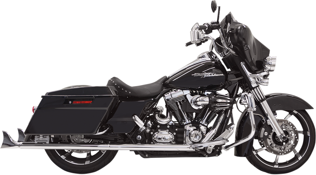 BASSANI XHAUST Fishtail Slip-On Mufflers - Chrome - without Baffle - 36" - 95-'16 Touring 1F17E36