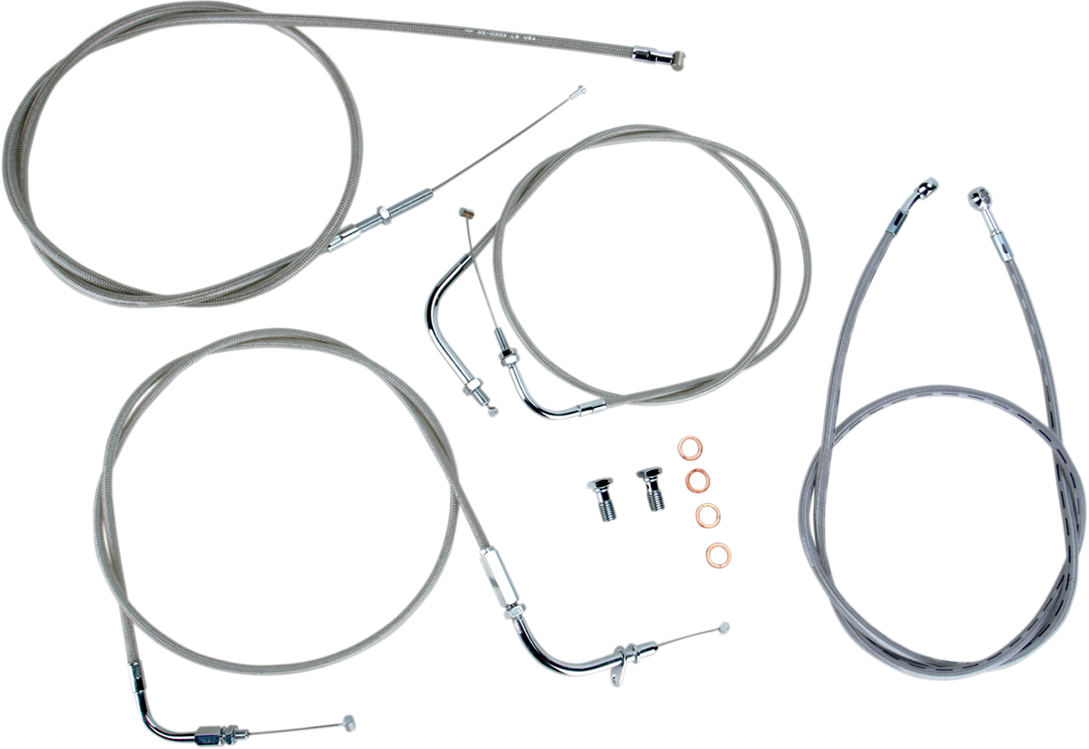BARON Stainless Handlebar Cable/Line Kit - 15"-17" - XVS650CU BA-8014KT-16