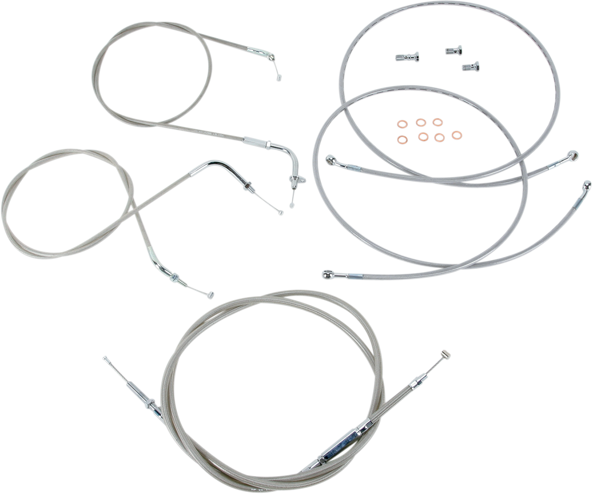 BARON Stainless Handlebar Cable/Line Kit - 18"-20" - XVS1300 BA-801300KT-18