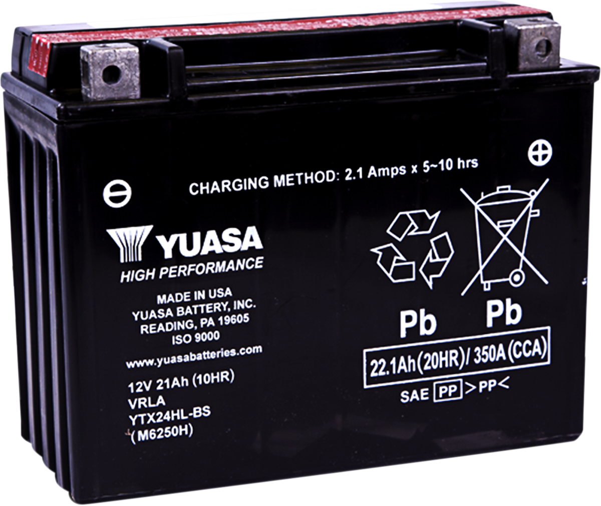 YUASA YTX24HL-BS AGM Battery - High Performance Maintenance-Free Power for Vehicles