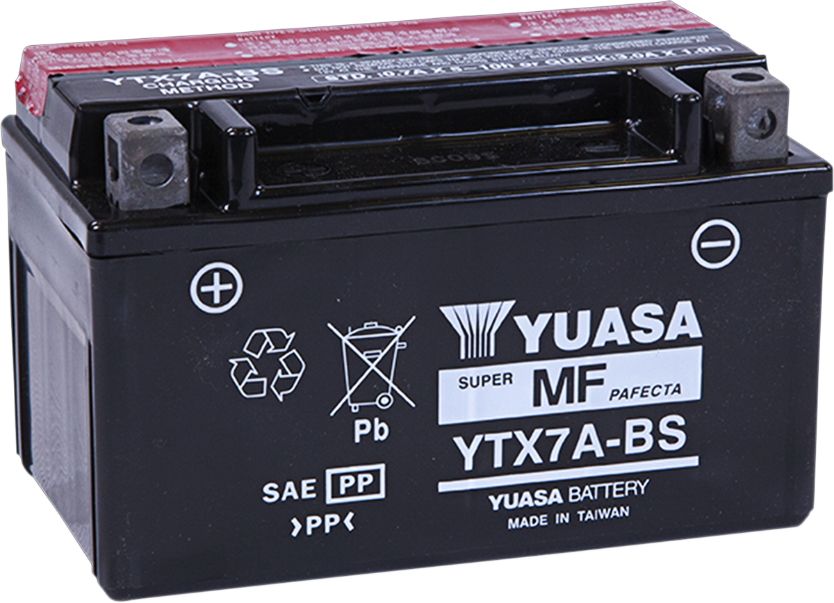 YUASA YTX7A-BS AGM Battery - YUAM32X7A - Sealed Absorbed Glass Mat Technology for Reliable Power