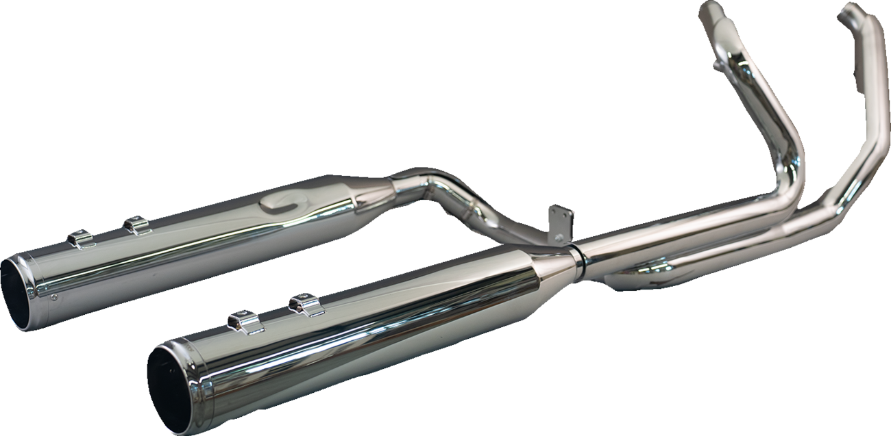 KHROME WERKS 2-into-2 Dominator Exhaust System with 4-1/2" Mufflers - Chrome with Race Tip - M8 200120