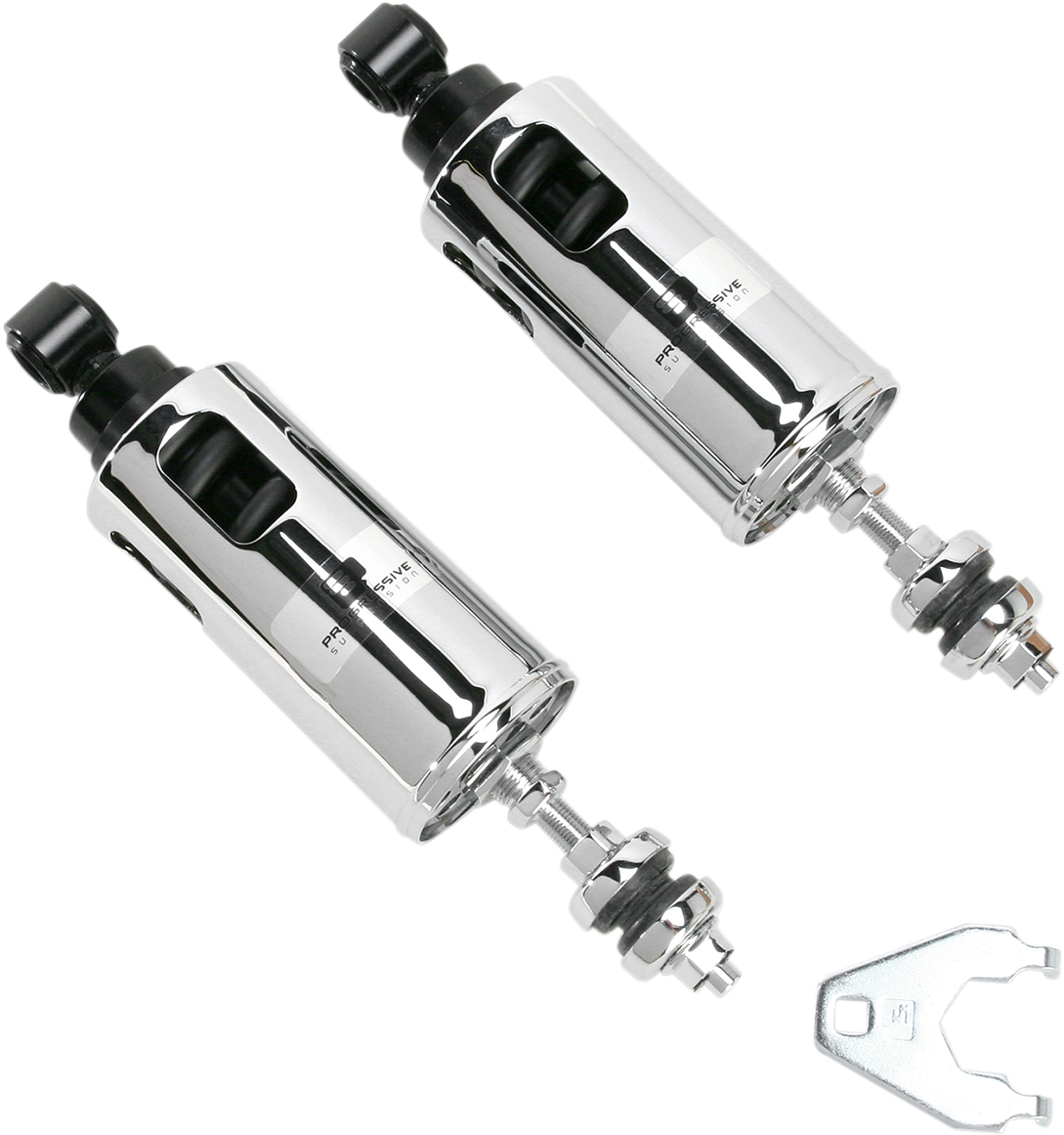 Progressive Suspension 422 Series Adjustable Shocks - 950 lb/in - Chrome - Model 422-4037C