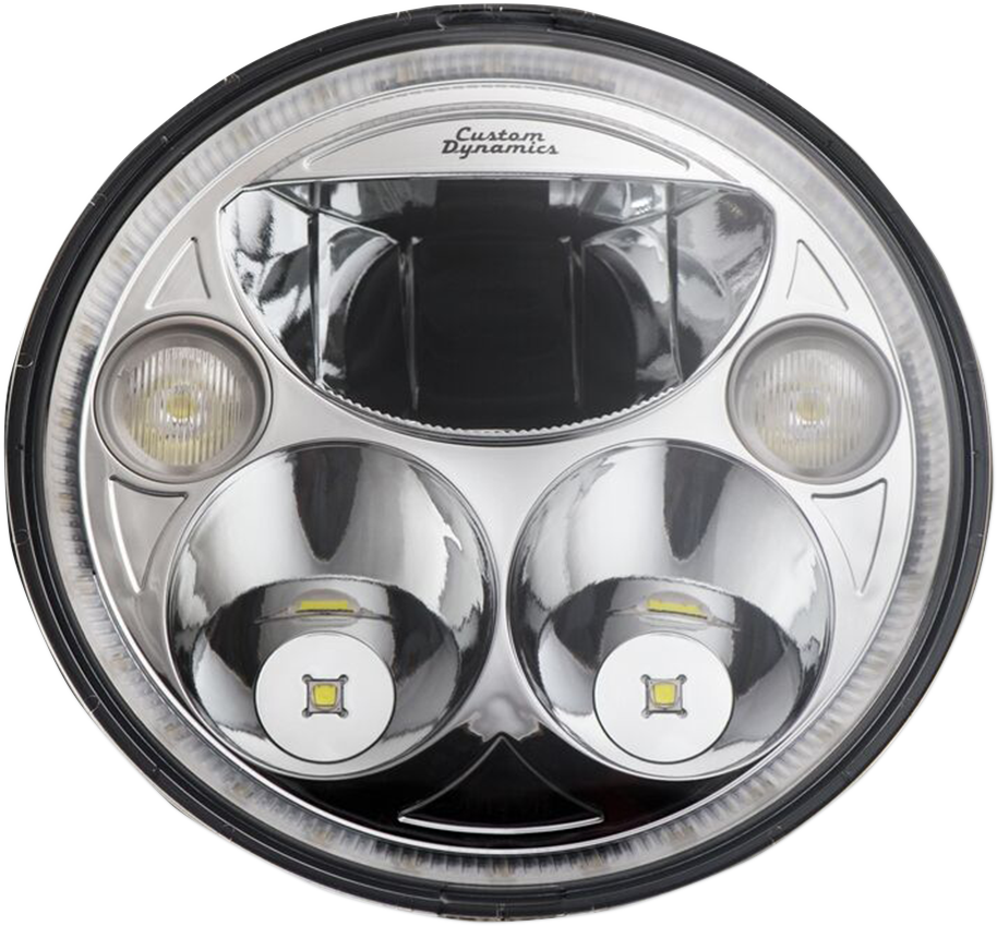 CUSTOM DYNAMICS LED Headlight - 7" - Chrome CDTB-7-C