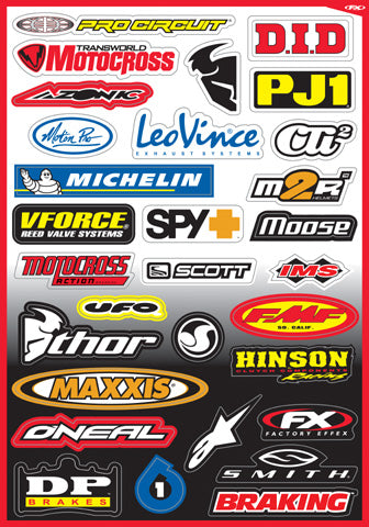Factory Effex FX 2015 Sponsor/Logo Sticker Sheets - Sponsor Kit B