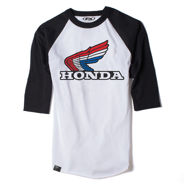 FX HONDA VINTAGE BASEBALL T-SHIRT / WHITE-BLACK (L)