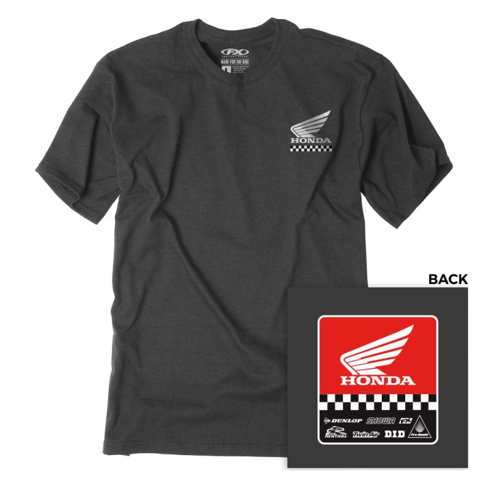 FACTORY EFFEX Honda Starting Line T-Shirt - Charcoal, XL (Part #27-87306)
