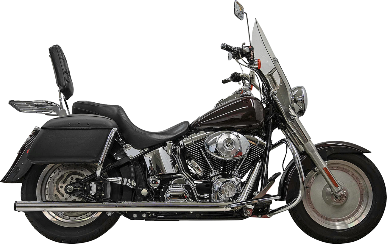 BASSANI XHAUST 2-into-2 True Dual Drag Pipe Exhaust System - Chrome - Twin Cam - Softail 1S98P