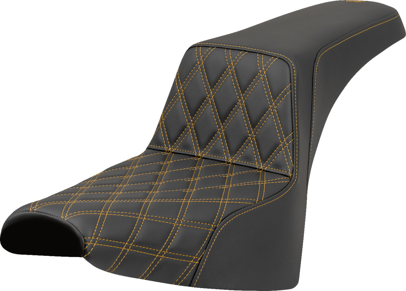 SADDLEMEN Step-Up Seat - Front Lattice Stitch - Gold Stitch - FXST/FXBB '18-'25 818-30-17207