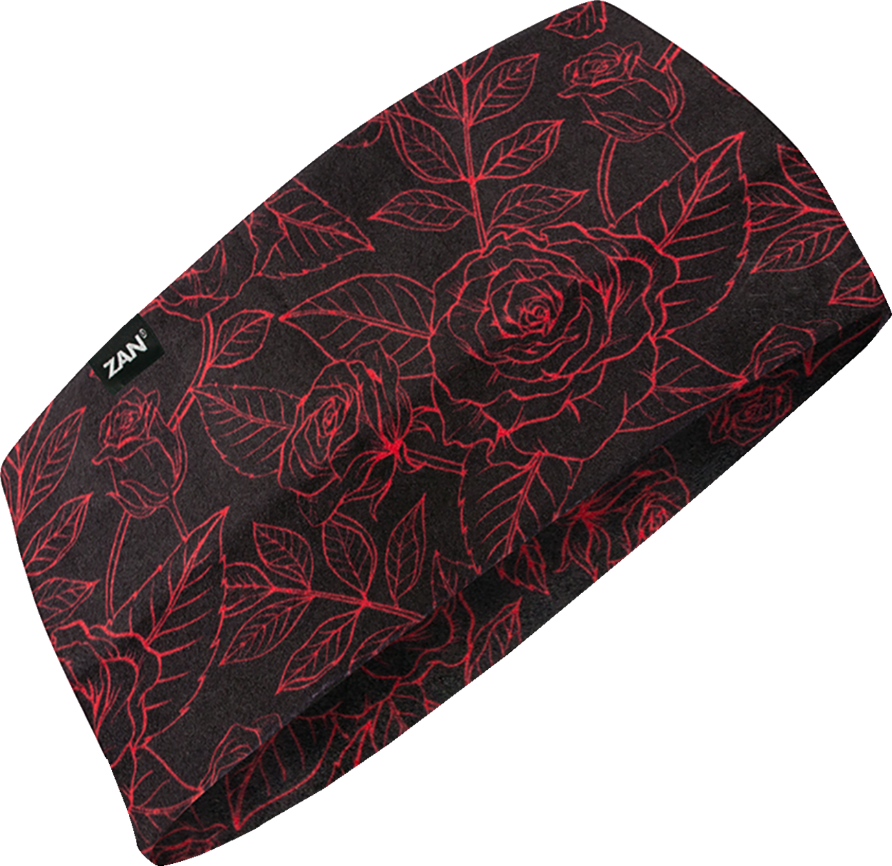 ZAN HEADGEAR SportFlex® Headband - Black and Red Roses, HBL206