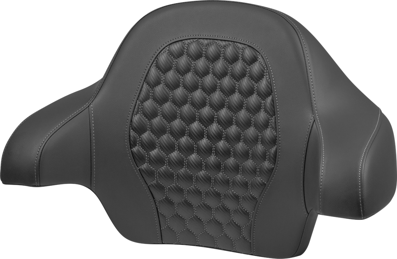 SADDLEMEN Tour Pack Backrest Pad - Honeycomb - Gray Stitching - FLH/FLT '14-'24 814-07-19002