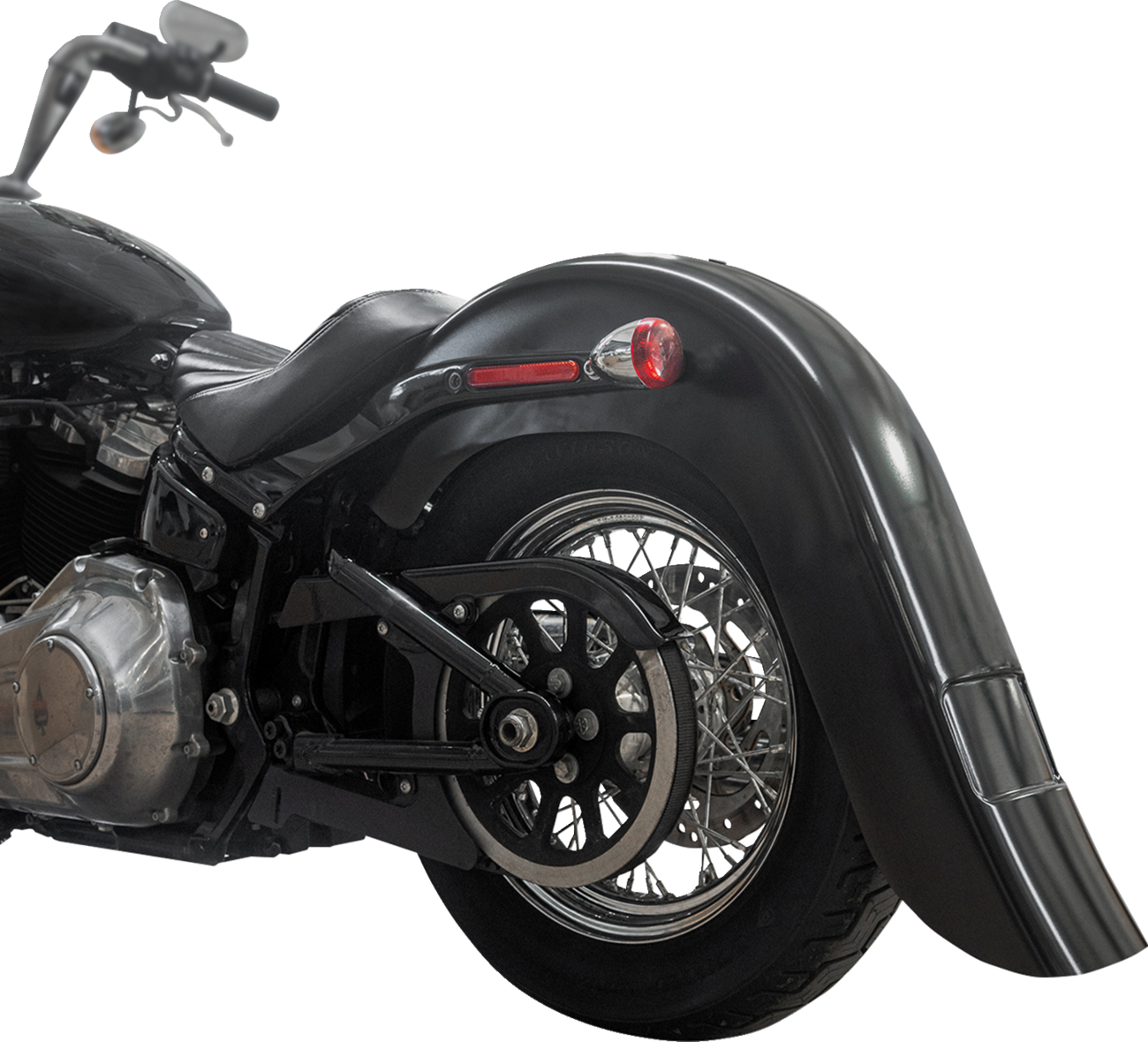 KLOCK WERKS Benchmark Rear Fender - Vicla - Frenched - Black - HD Softail '18-'25 KWF-02-0313