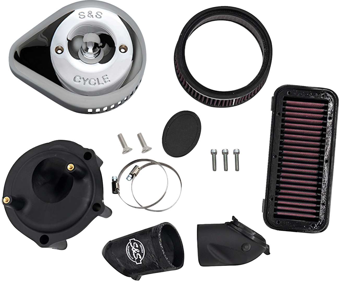 S&S CYCLE Stealth Air Cleaner Kit with Cover - Chrome - Indian 170-0827