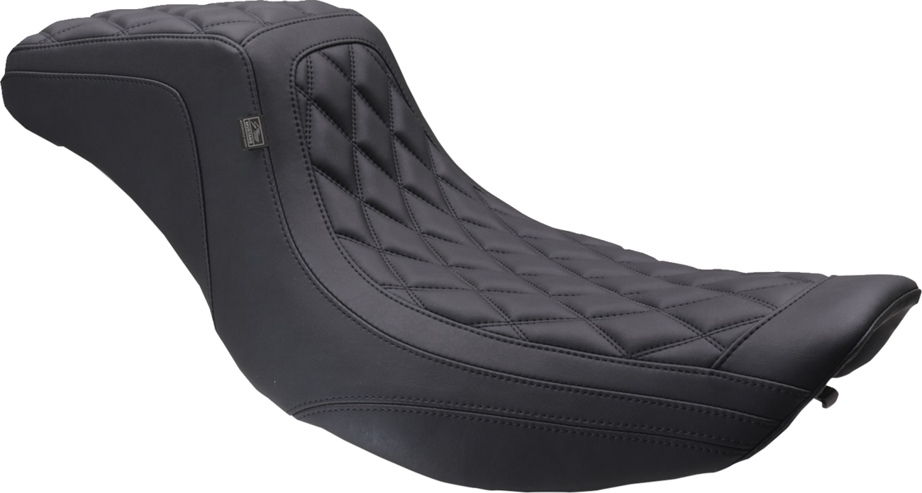 MUSTANG One Piece 2-Up Squareback Seat - Double Diamond - Black Stitch - FLH/FLT '97-'07 78807