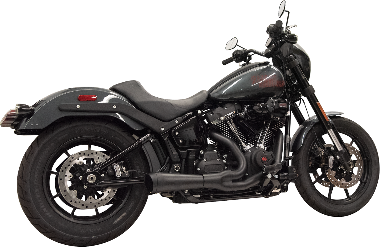BASSANI XHAUST 2-into-1 The Ripper Exhaust System with Megaphone Muffler - Short - Black - M8 Softail 1S75B