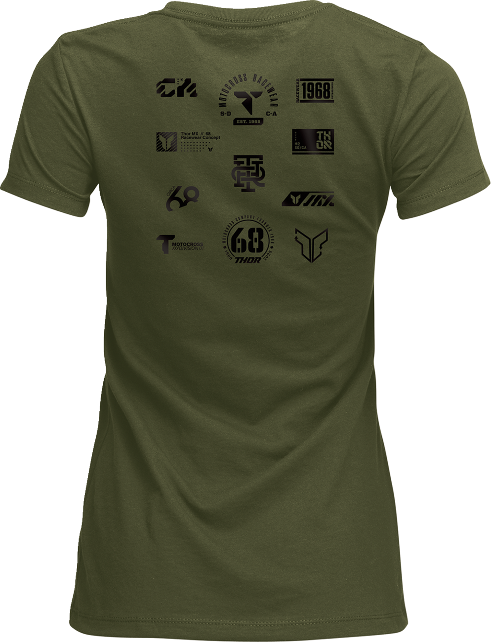 THOR Women's Patched Up T-Shirt - Military Green - Large 3031-4336