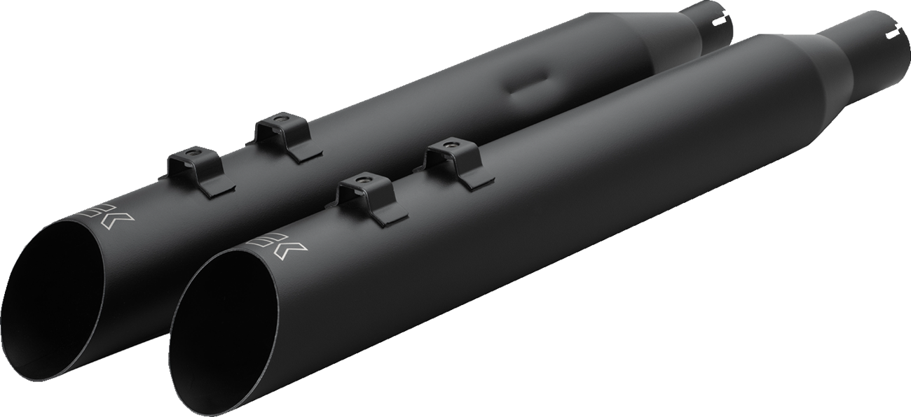 KHROME WERKS HP-Plus® Slip-On Mufflers - 4" - M8 - Slash Up with Ripper Baffle - Black 40FSL-1012-BLK