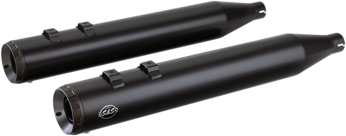 S&S CYCLE Grand National Slip-On Mufflers - Black - FLT '95-'16 550-0690