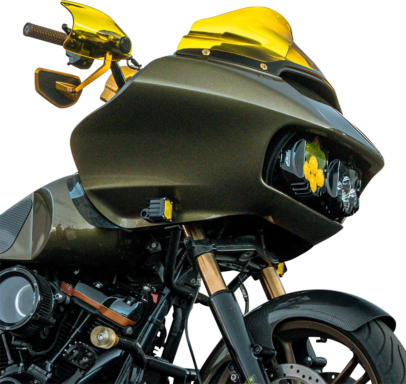 KLOCK WERKS Flare® Handguards - Harley-Davidson Hydraulic Clutch - Yellow KWS-01-0131-HC